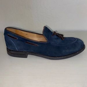 Brunello Cucinelli Navy Suede Tassel Loafers size 10